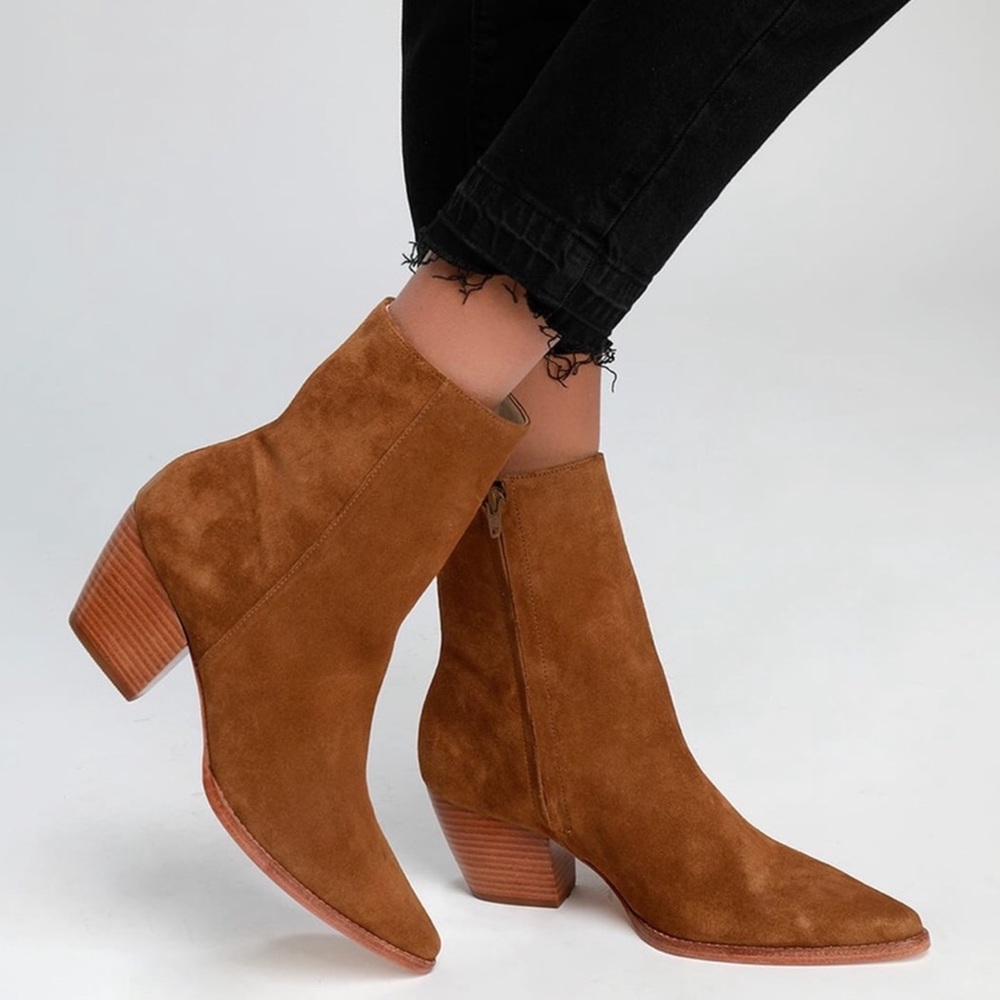 Matisse Caty Fawn Suede Leather Mid Calf Boots